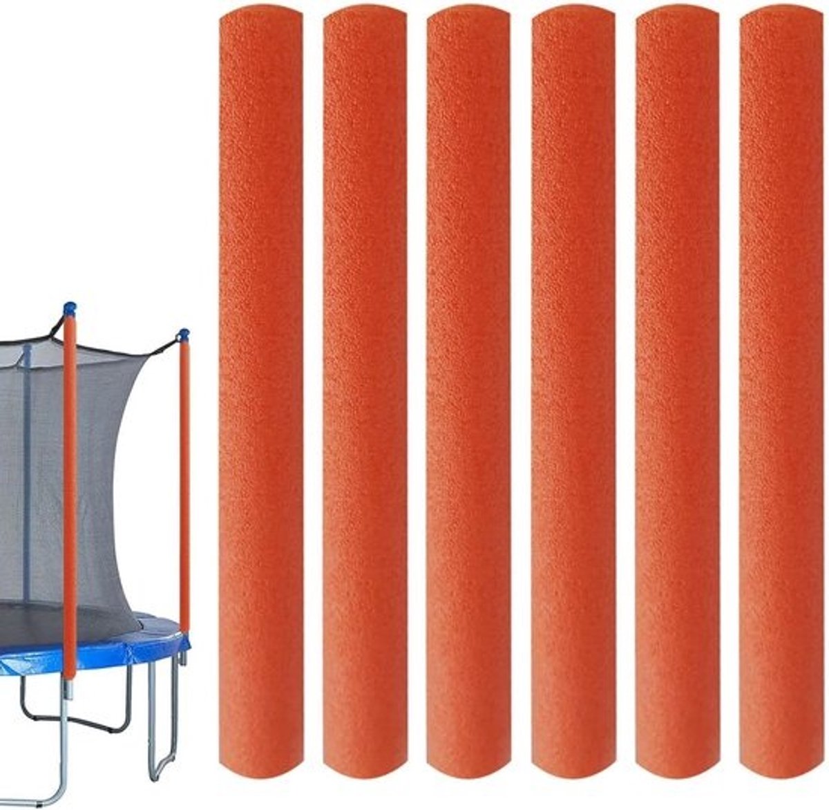 Trampoline Beschermers - Paalkussens - Veilig Spelen - Waterdicht Materiaal - 40 cm Lengte - Oranje