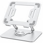 JNOVA Laptop Standaard - Verstelbaar en 360° Draaibaar - Ergonomische Laptop Verhoger - Geschikt voor 10 t/m 17,3 Inch - Wit