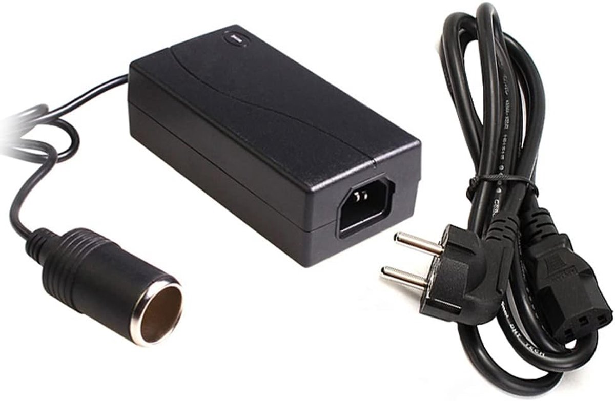 Spanningsomvormer 60W 220V/230V/240V naar 12V/5A (60W) KFZ sigarettenaansteker omvormer AC/DC adapter voor personenauto's Navi voeding EU stopcontact oplader adapter