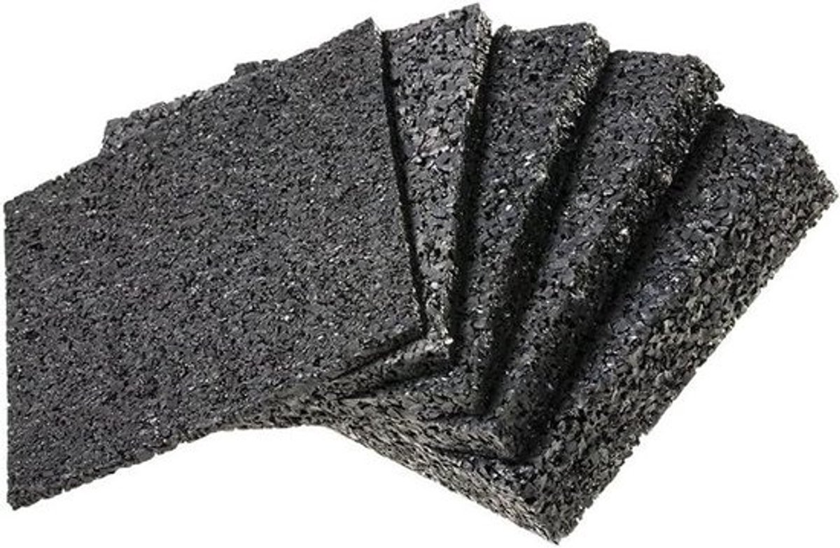 Terraspads Rubber - Onderlegblokken Terras - Terras Ondersteunen - Waterpas maken - 90x90mm 100 stuks - Zwart