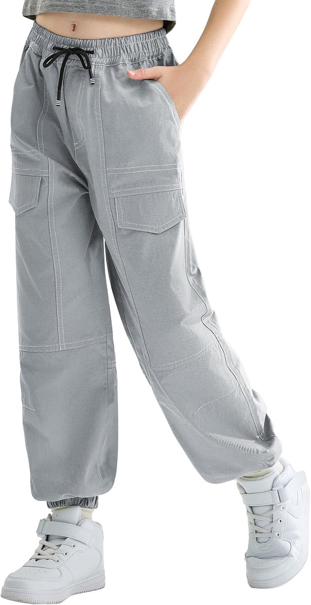 Hiphopbroek voor meisjes, cargobroek met stretch voor jongens, joggers, streetwear en dans