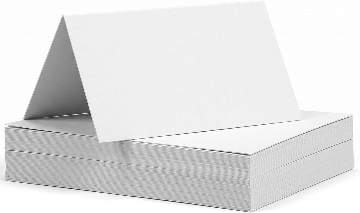 60 stuks tafelkaarten kraftpapier, wit, 10 x 9 cm, bruiloft, tafelkaartjes