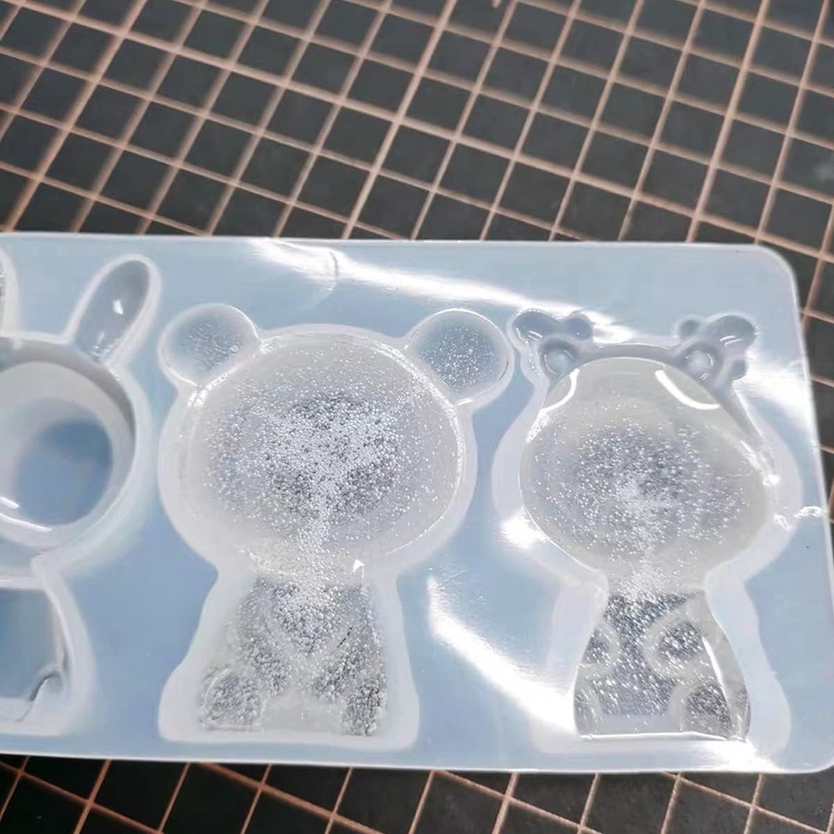 3 Pack 3D Dierlijke Hars Mallen, Leuke Beer Siliconen Mal voor Handgemaakte Zeep Kaars Ijsblokje Snoep Gummy Fondant Cake Bakken Cupcake Decoratie