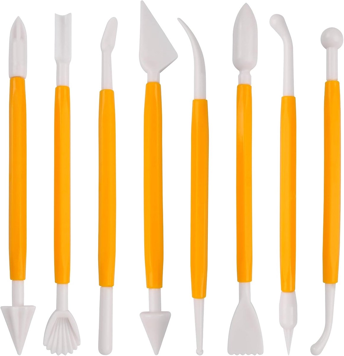 8 stuks taartmodelleergereedschapsset, fondant sculptuur modelleergereedschap, geschikt taartmodelleren decoratiegereedschap, modelleergereedschap, modelleergereedschapsset sculptuur, bruin