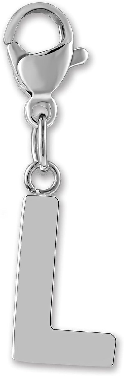 Letterhanger met karabijnsluiting - kettinghanger Initial Charm van roestvrij staal I chirurgisch stalen hanger voor bedelarmband