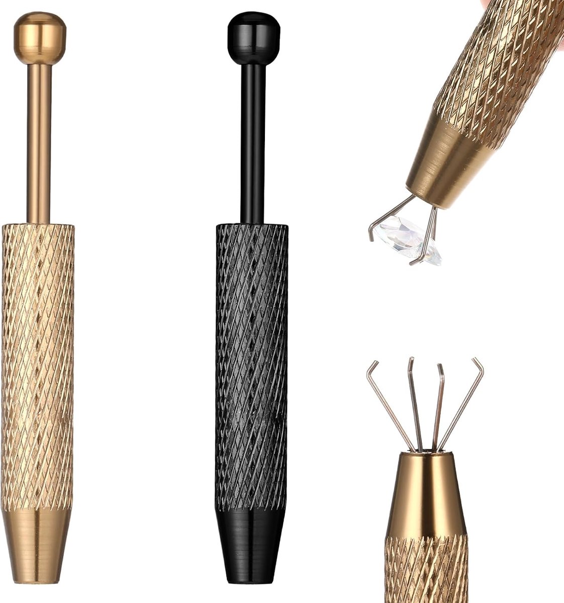 2 stuks piercing kogelopdraaier, roestvrij staal piercingtang voor ballen, edelstenen ​​Catcher met 4 klauwen sieraden opnamegereedschap voor pick up piercingbal elektronische componenten chip