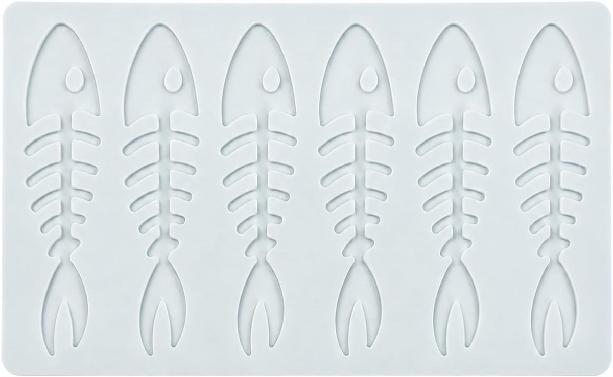 Siliconen fondant kanten mat, 6-voudige siliconen vorm in visgraatdesign, geschikt voor levensmiddelen, hittebestendig en koudebestendig, voor fondant, bonbons, dessertdecoratie