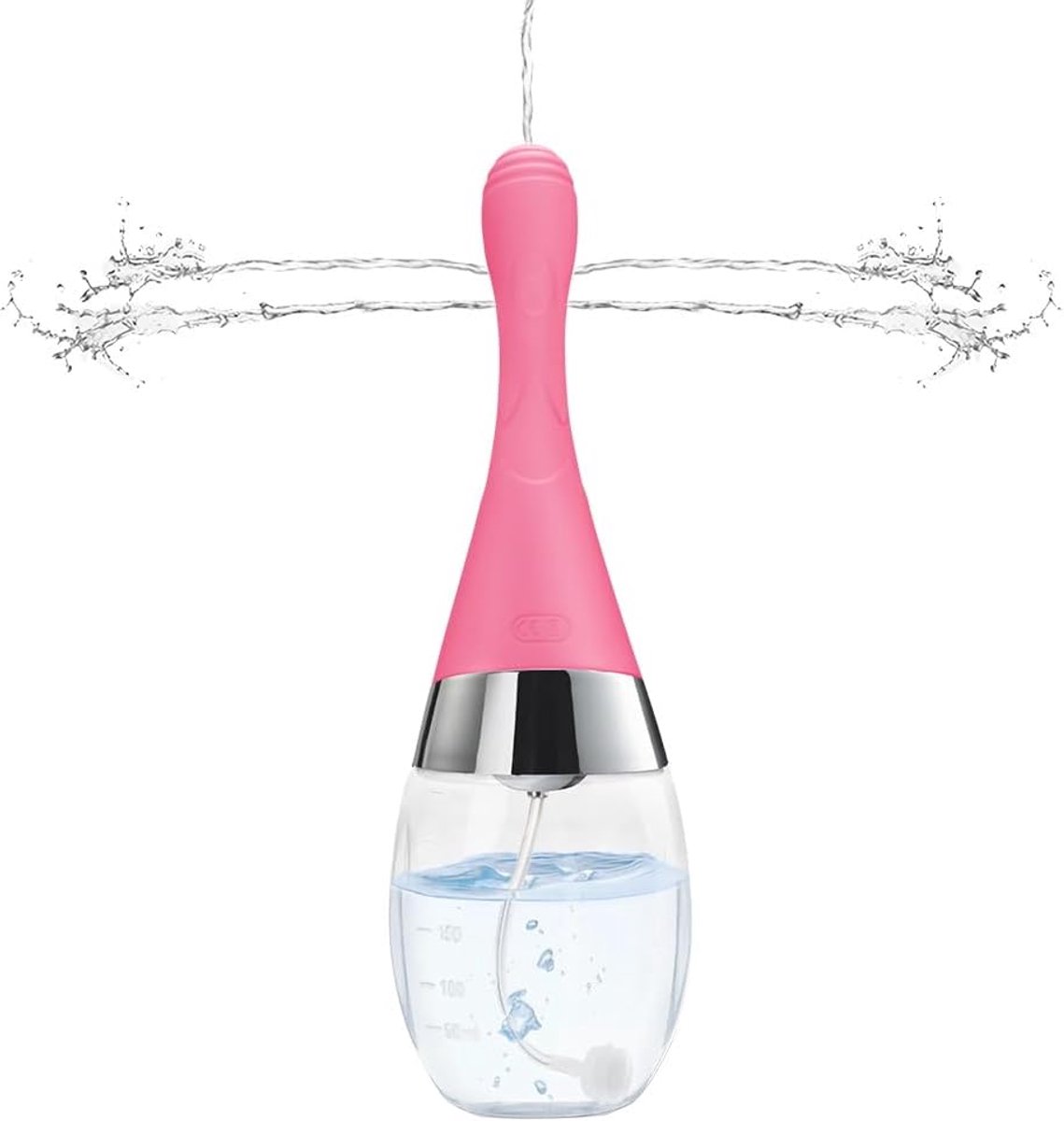 Elektrische Anale Douche 300ml Intieme Vaginale Douche met Anti-Terugstroom Siliconen Reiniger met 3 Snelheden voor Klysma en Darmreiniging (Roze)