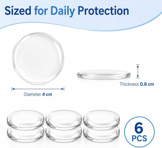 Stoppers muur zelfklevend, 4 cm diameter 0,8 cm dikte - deurbuffer als perfecte bescherming voor muur en deur - deurstopper voor deurklinken tegen deuraanslag — afbeelding 5