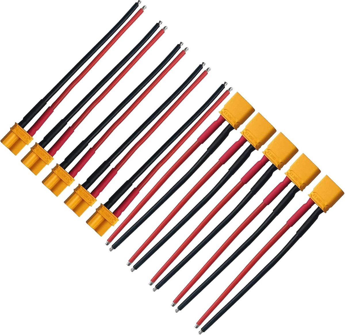 5 Paren XT30 Plug Mannelijke en Vrouwelijke Connector Adapter met 15CM 16AWG Siliconen Kabel voor RC LiPo Batterij FPV Drone