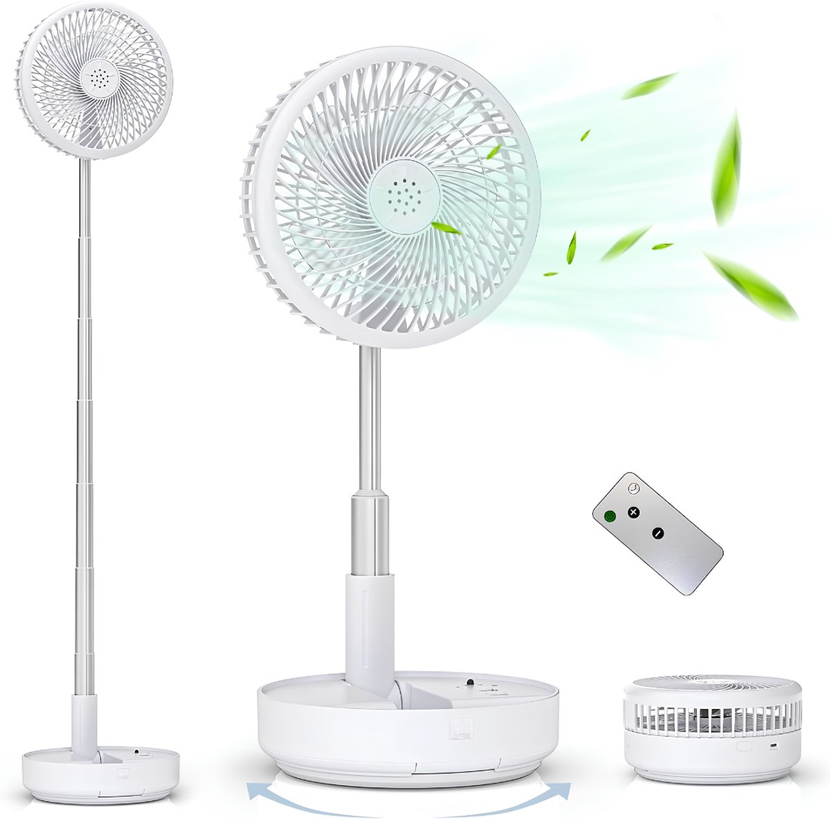 LNM® Ventilator Staand - Ventilator - Ventilator Staand Afstandsbediening - Wit - 23cm x 11cm x 23cm