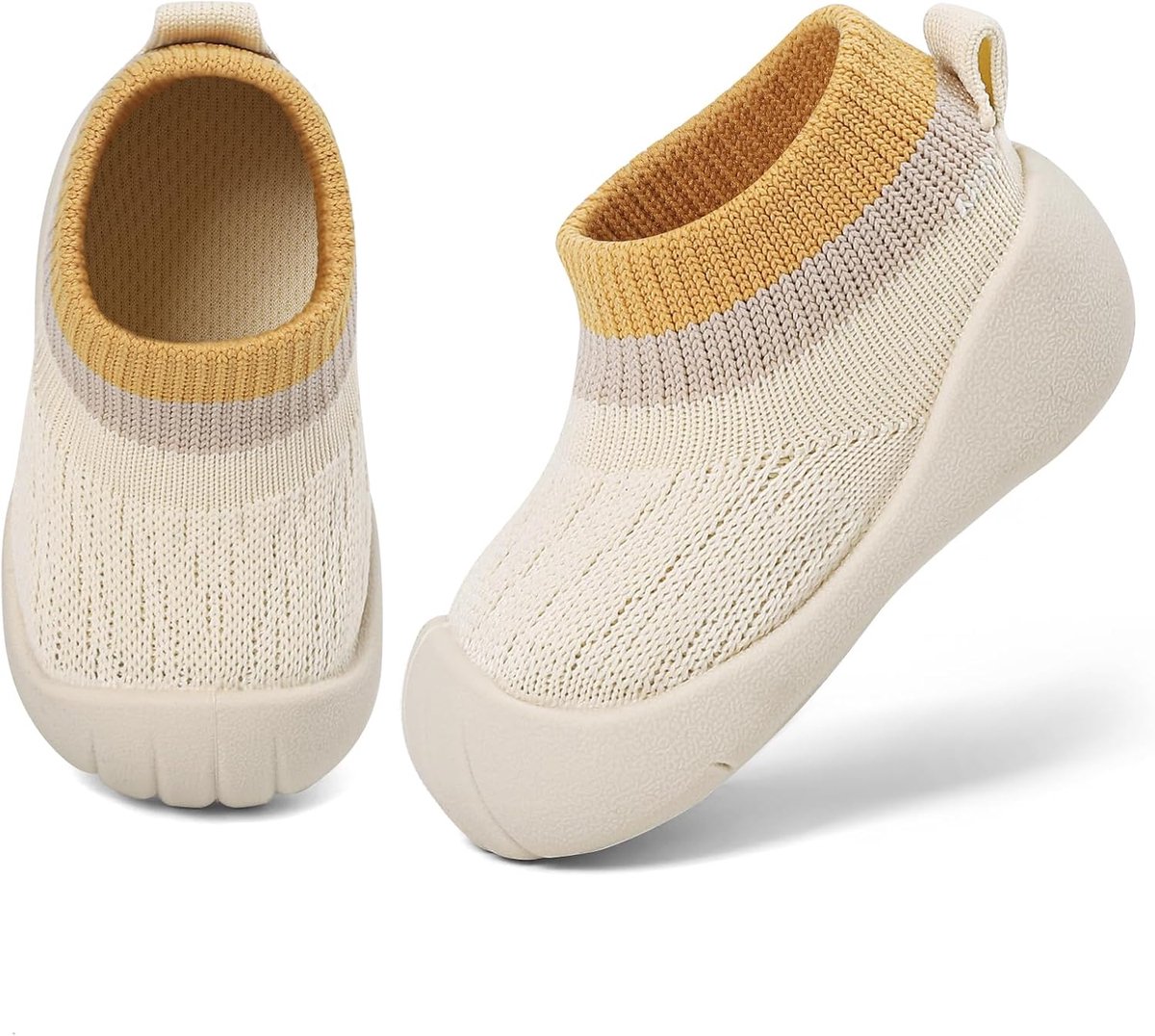 Loopschoenen voor kinderen, schoenen, sokken voor pasgeborenen, ademend, met rubberen antislipzool