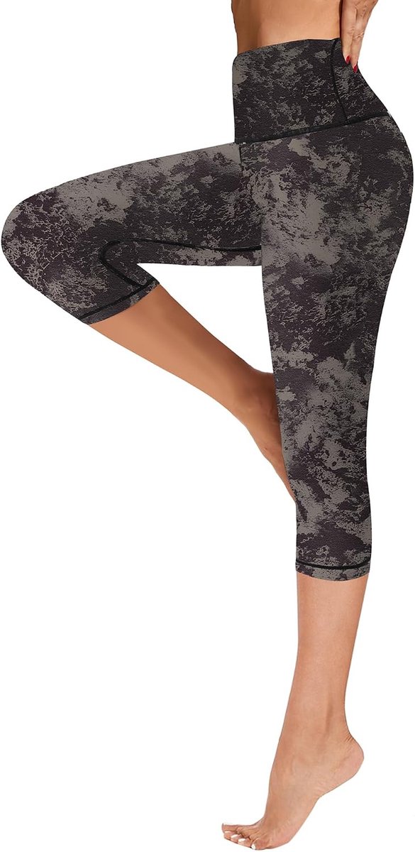 Capri-sportlegging voor dames, hardlooplegging, hoge taille, bandage, stretch, fitness, yogabroek