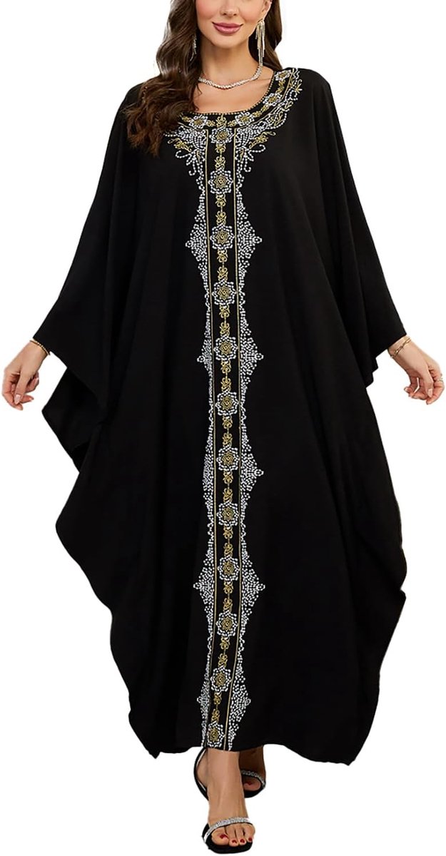 Kaftan voor dames, boho loungekleding, oversized kimono, maxi strandjurk, tuniek, Eén maat