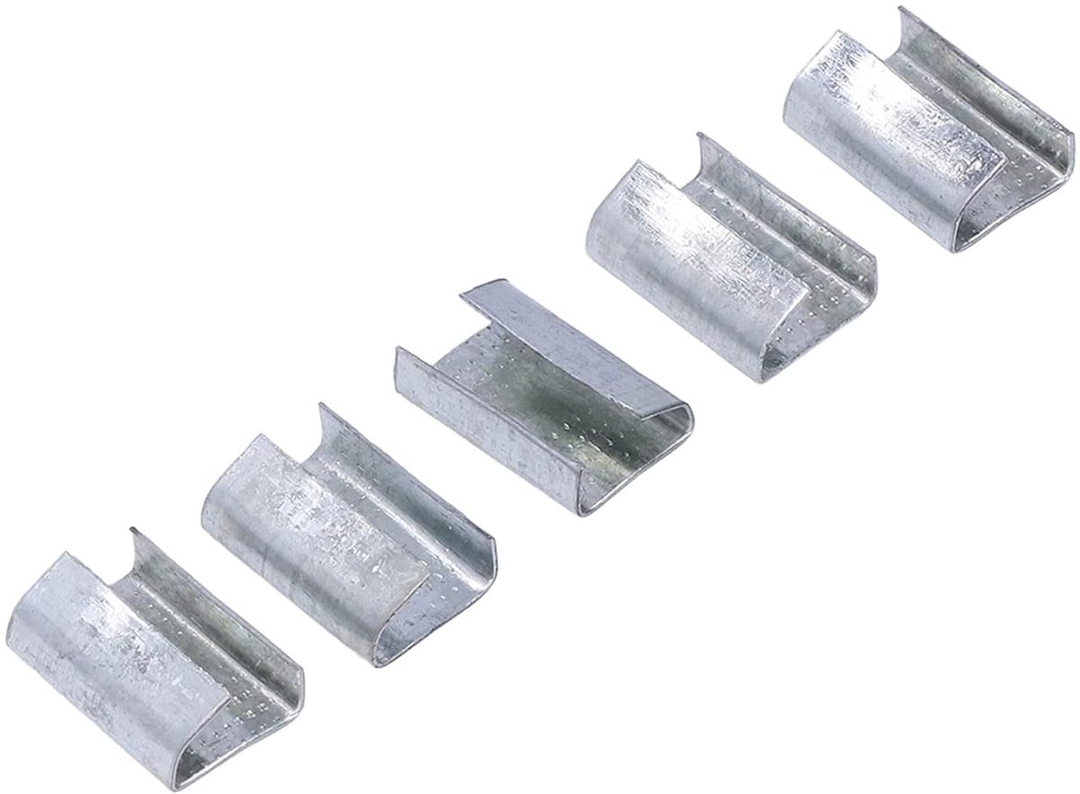 Metalen gesp, afdichtingen voor stalen band Gegalvaniseerde stalen verpakking Open afdichtingen voor 16 mm plastic PET-band