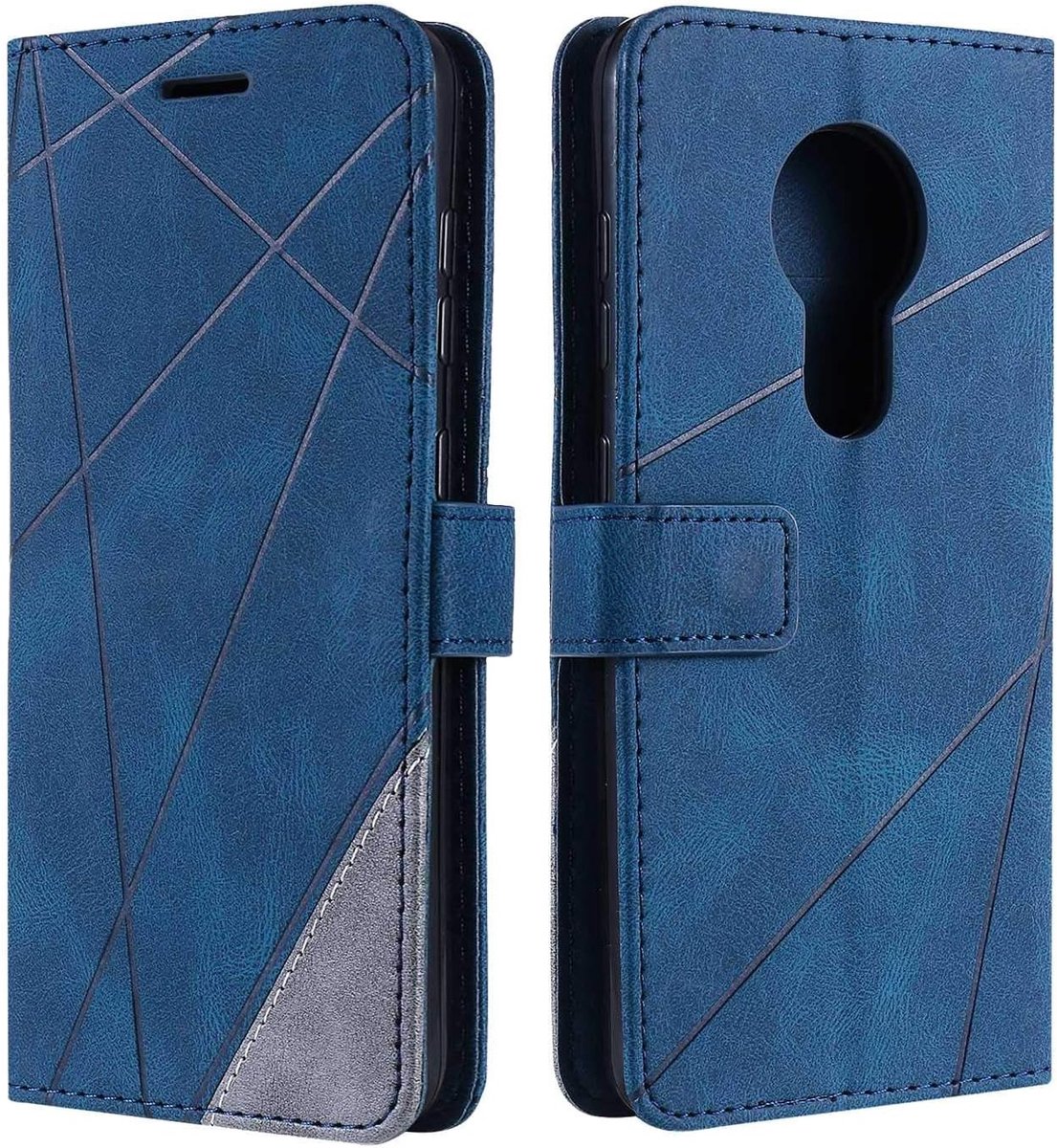 Hoesje voor Nokia 7.2, PU Lederen Beschermhoesje Flip Beschermhoes Telefoonhoes Telefoonhoesje voor Nokia 7.2, Blauw