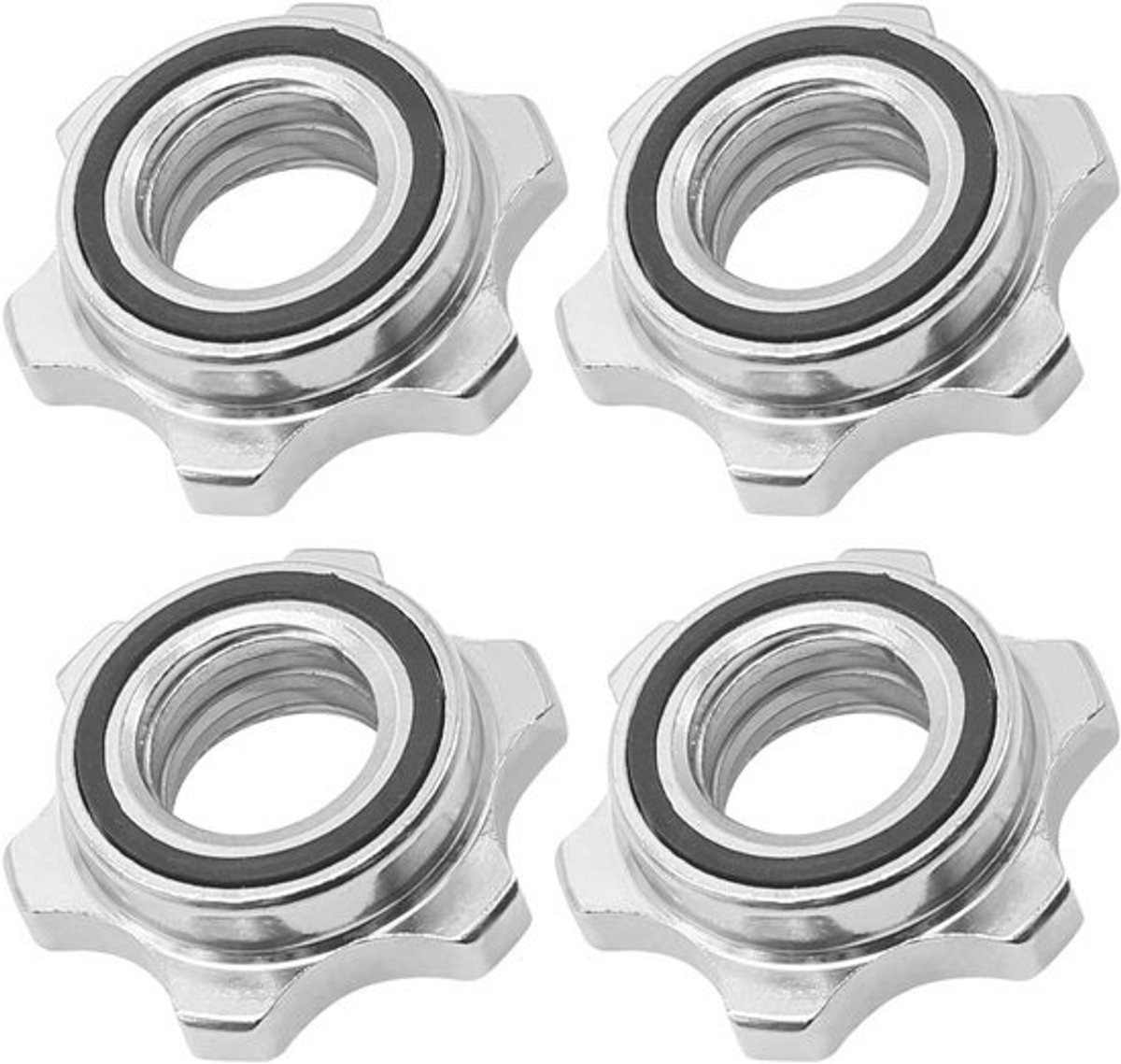 Halterstang Klemmen - Spinlock Halsbanden - Gewichtheffen - Anti-slip Pakking - 25 mm - Zilver