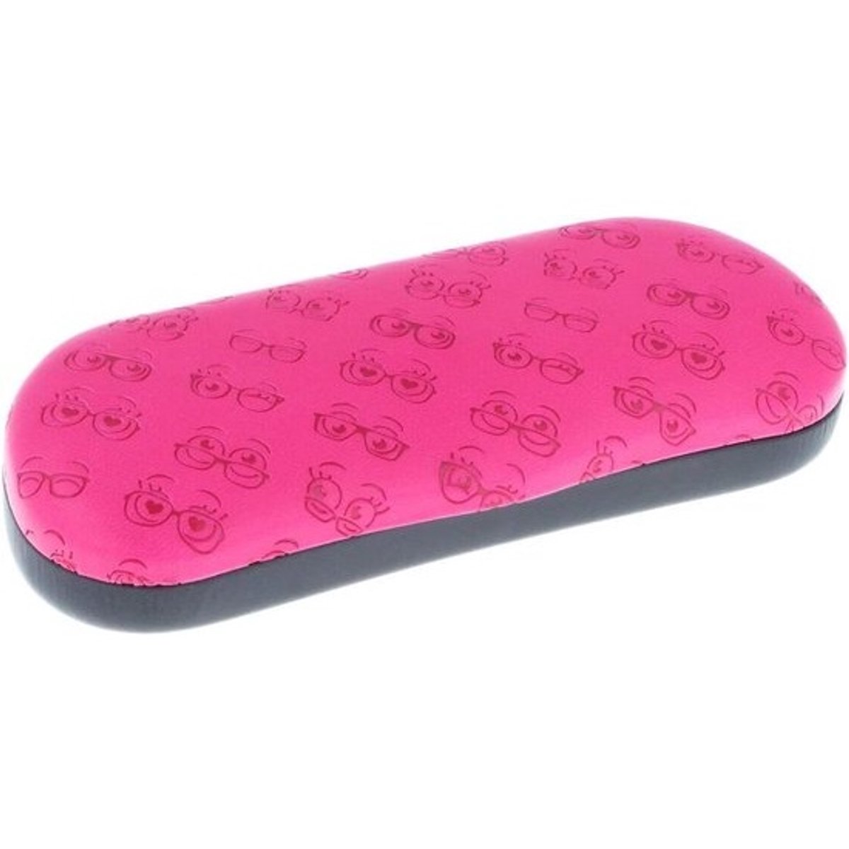 Grappige brillenkoker - Brillen etui - Brillen beschermen - Reliëf met brillen - 165 x 67 x 38 mm - Roze