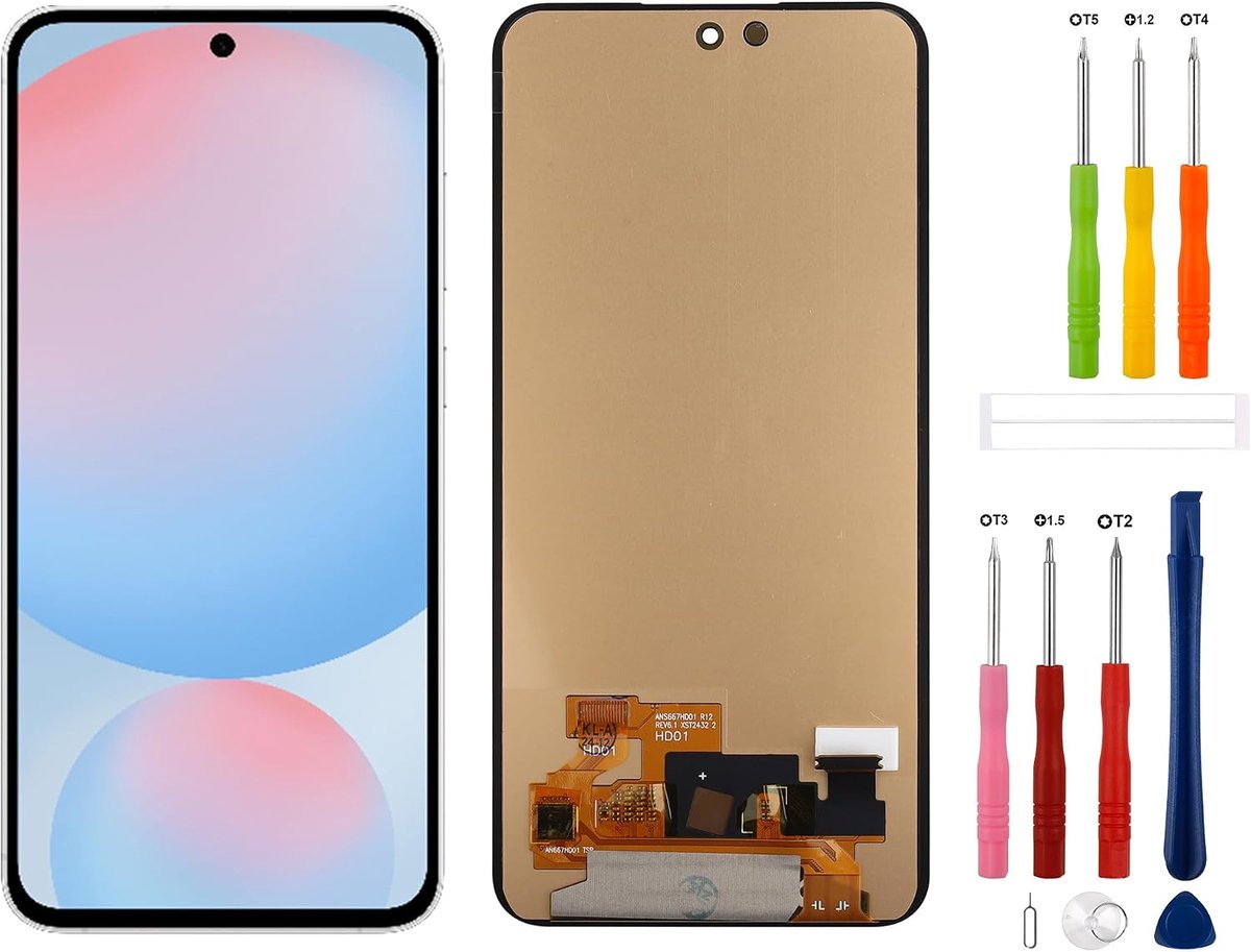 Vervanging compatibel met voor Samsung S24 FE SM-S721B SM-S721W SM-S721U (zonder frame) LCD-scherm Touchscreen Digitizer Vergadering met Reparatie Tool 【Ondersteuning vingerafdruk】