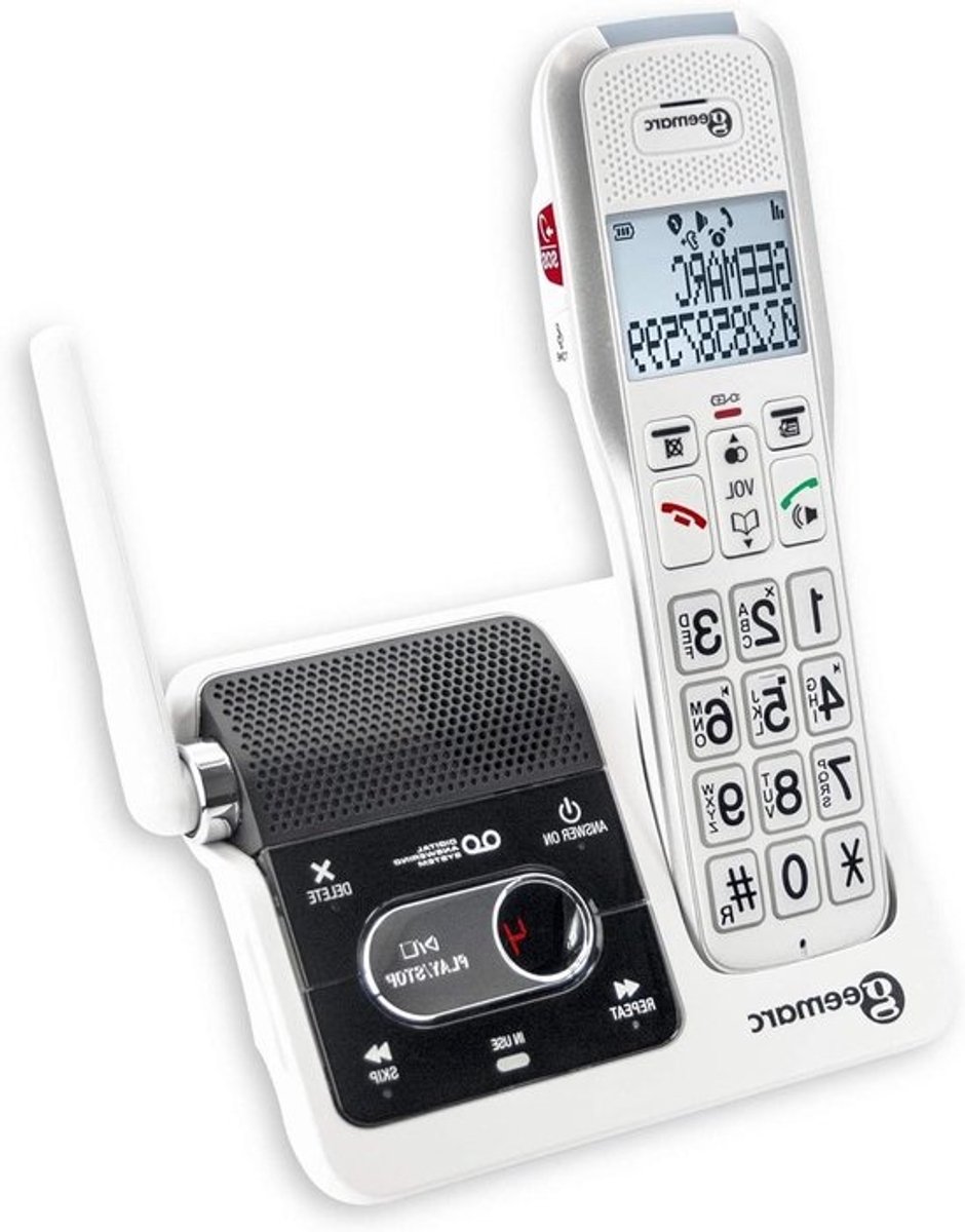 Seniorentelefoon met Versterker - Telefoon voor gehoorverlies - Duidelijk Bellen - SOS Noodknop - 360 Gram - Wit