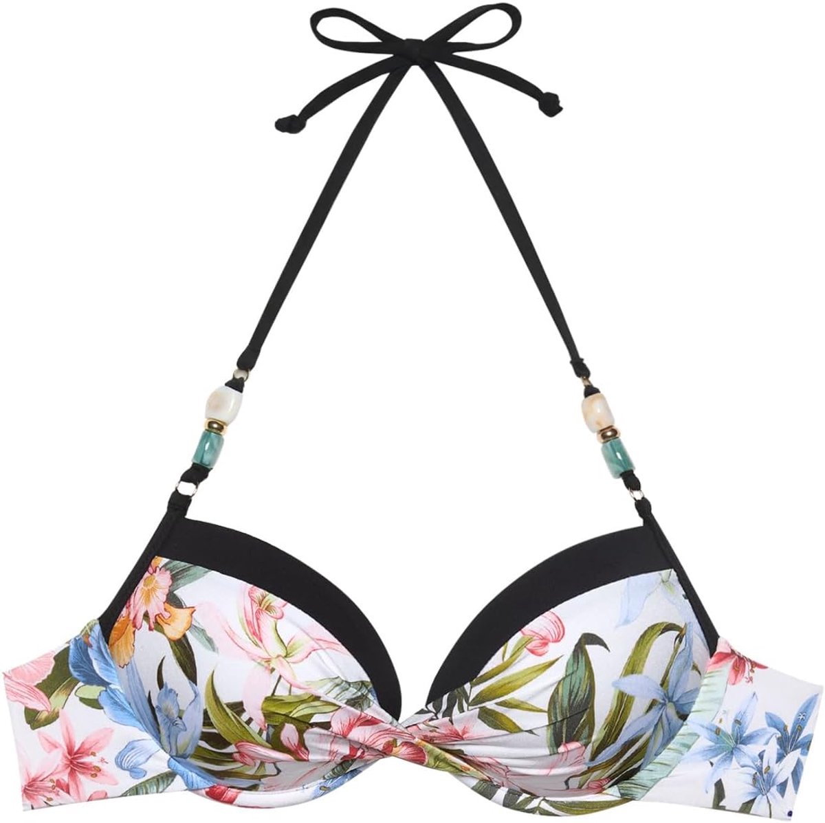 Bikinitop, push-up met beugel, dames, Tahiti, meerkleurig, bloemenprint
