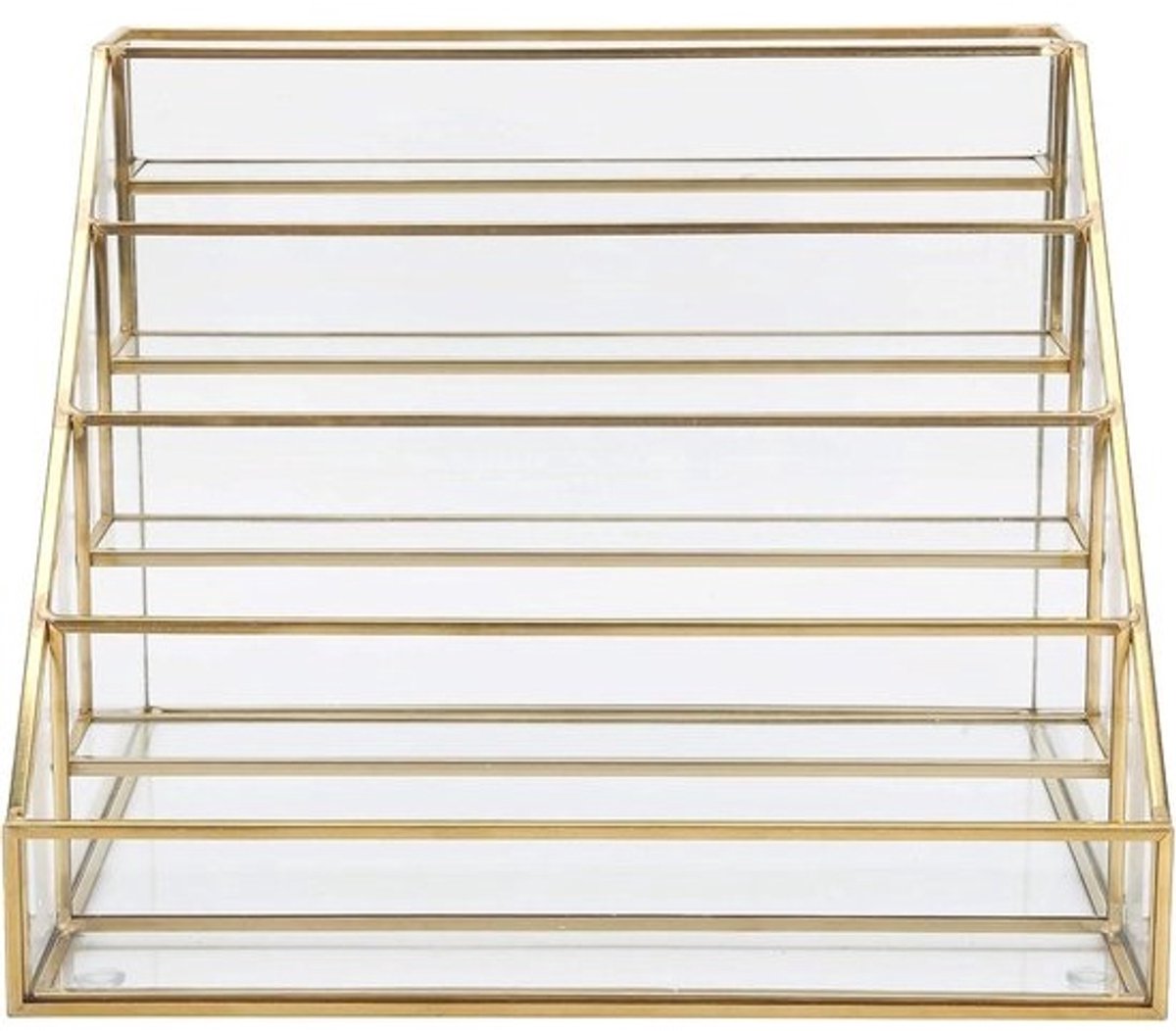 Nagellak Displayrek - Cosmetica Organizer Plank - Schoonheidsproducten Presenteren - Vijflaags Trapezium Ontwerp - 30D x 27B x 24H cm