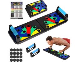 Push up board - Blauw - Multifunctioneel Trainingsbord met Handleiding - Voor Thuisfitness