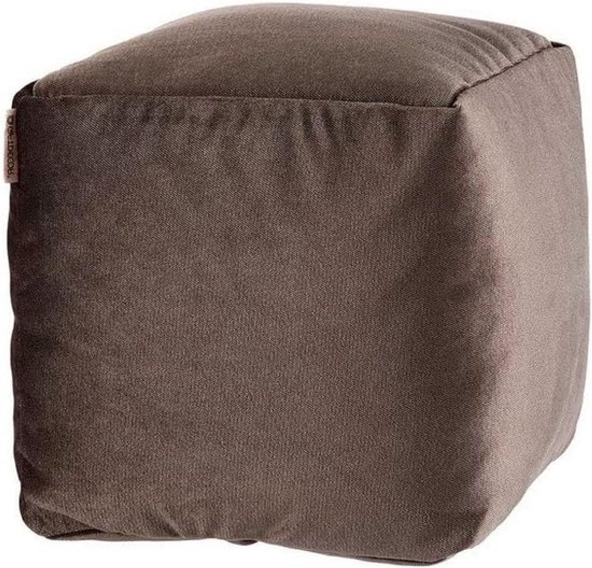 Fluwelen Poef - Zitkruk Stoel - Woonkamer Decoratie - Zelfnivellerend - 30 x 30 x 30 cm - Taupe
