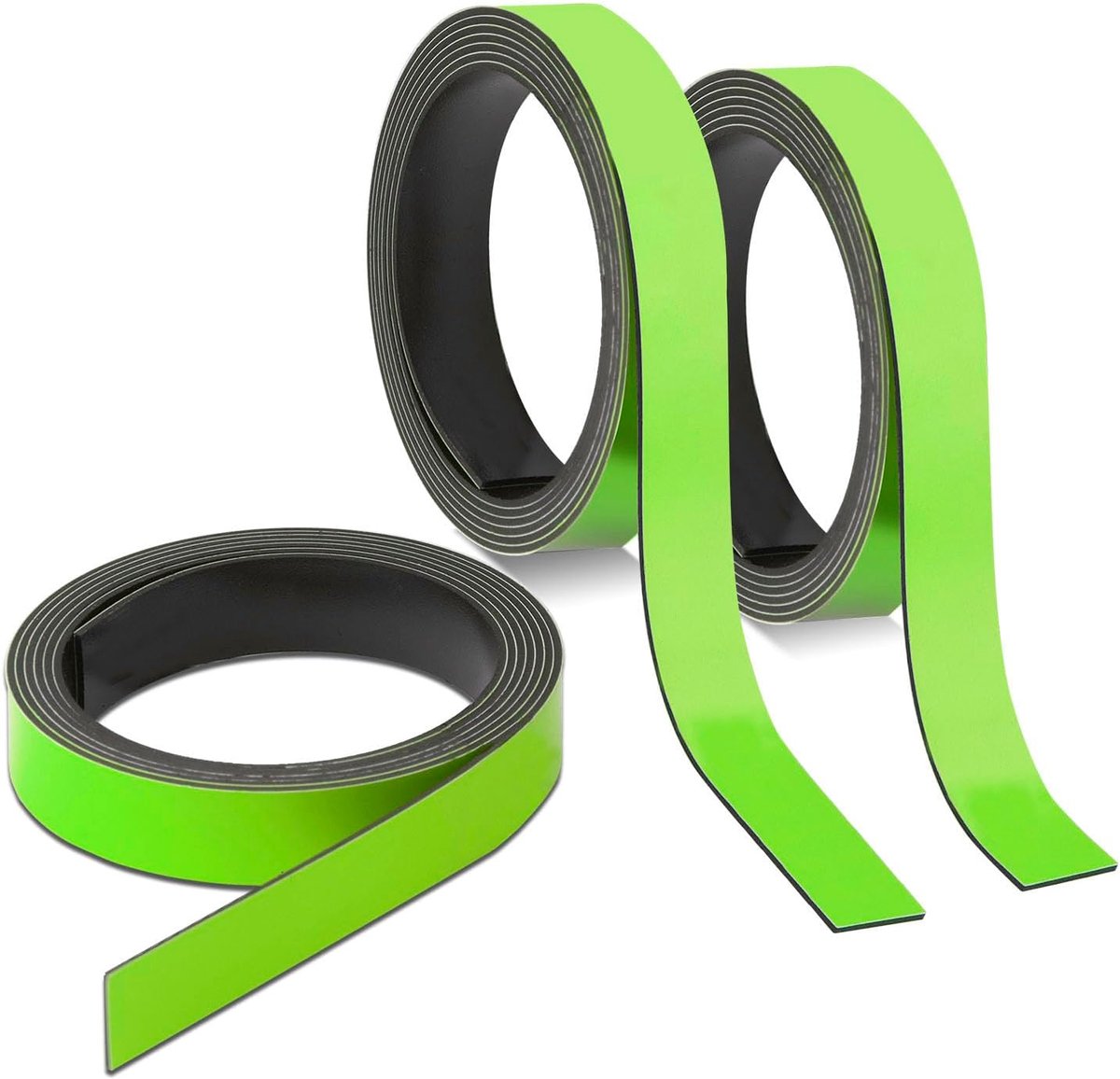 3 Magnetische Strookjes Groen 1 cm x 1 m - mag236