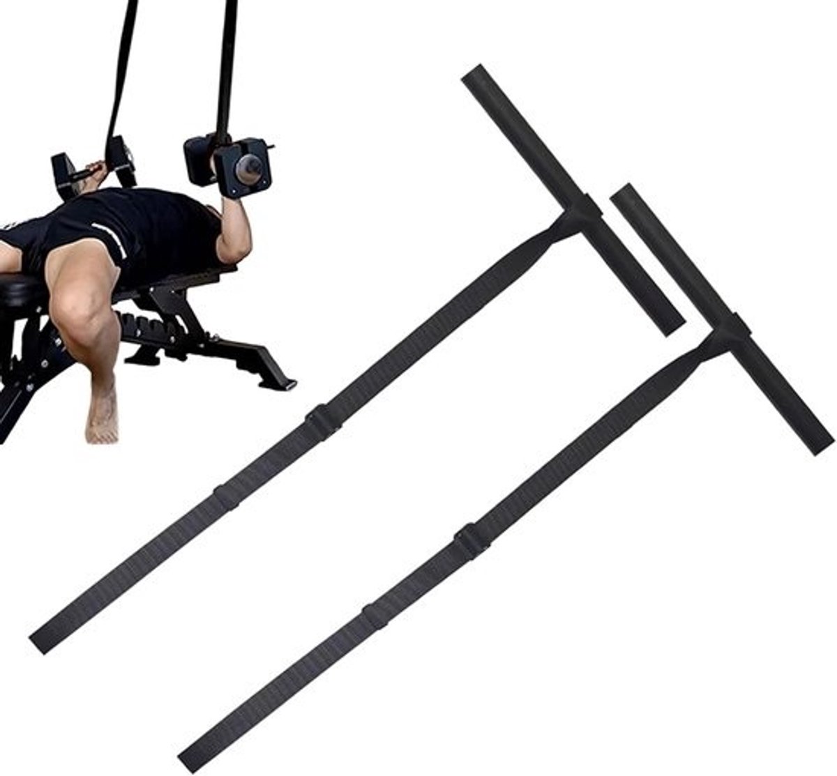 Halterhouder - Trainingsriemen Spotter - Veilig Krachttrainen - Verstelbaar Ontwerp - 2 stuks - Zwart
