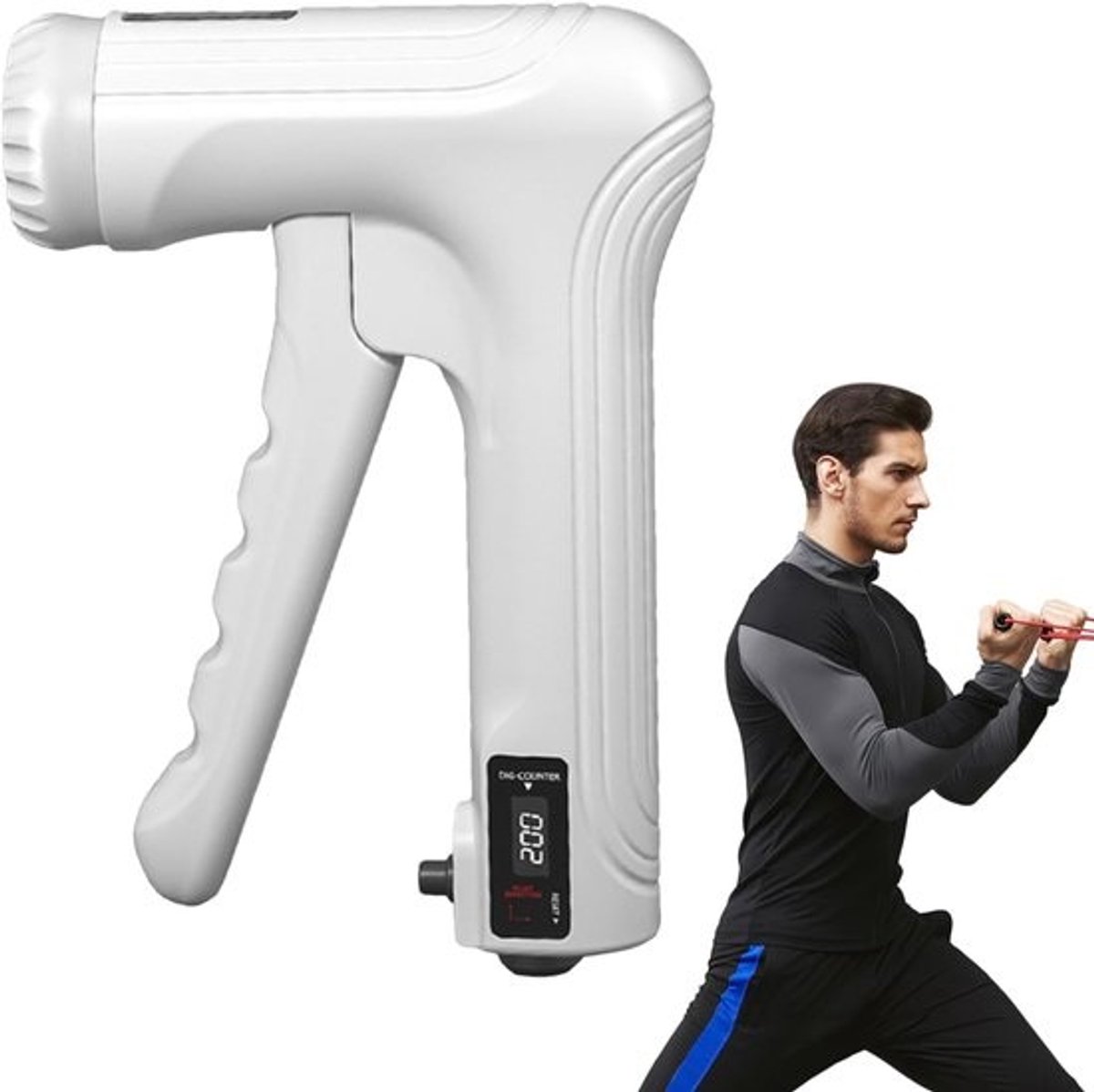 Grip Krachttrainer - Handtrainer Onderarm - Kracht Opbouwen - Verstelbare Weerstand Teller - 15x11cm - Wit