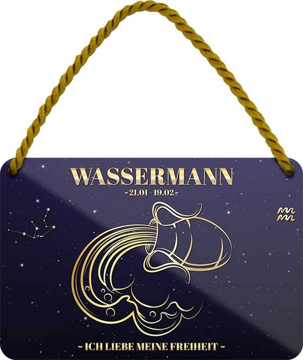 / A sterrenbeeld waterman 18x12 cm spreuk metalen bord hangbord HS316
