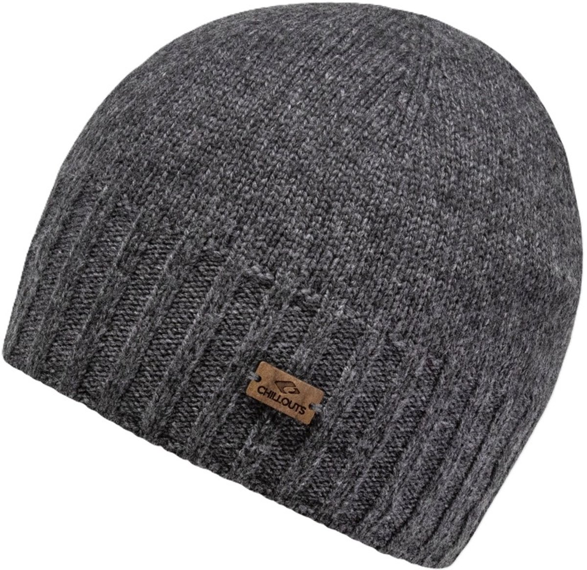 Chillouts beanie muts Maurice donker grijs one size