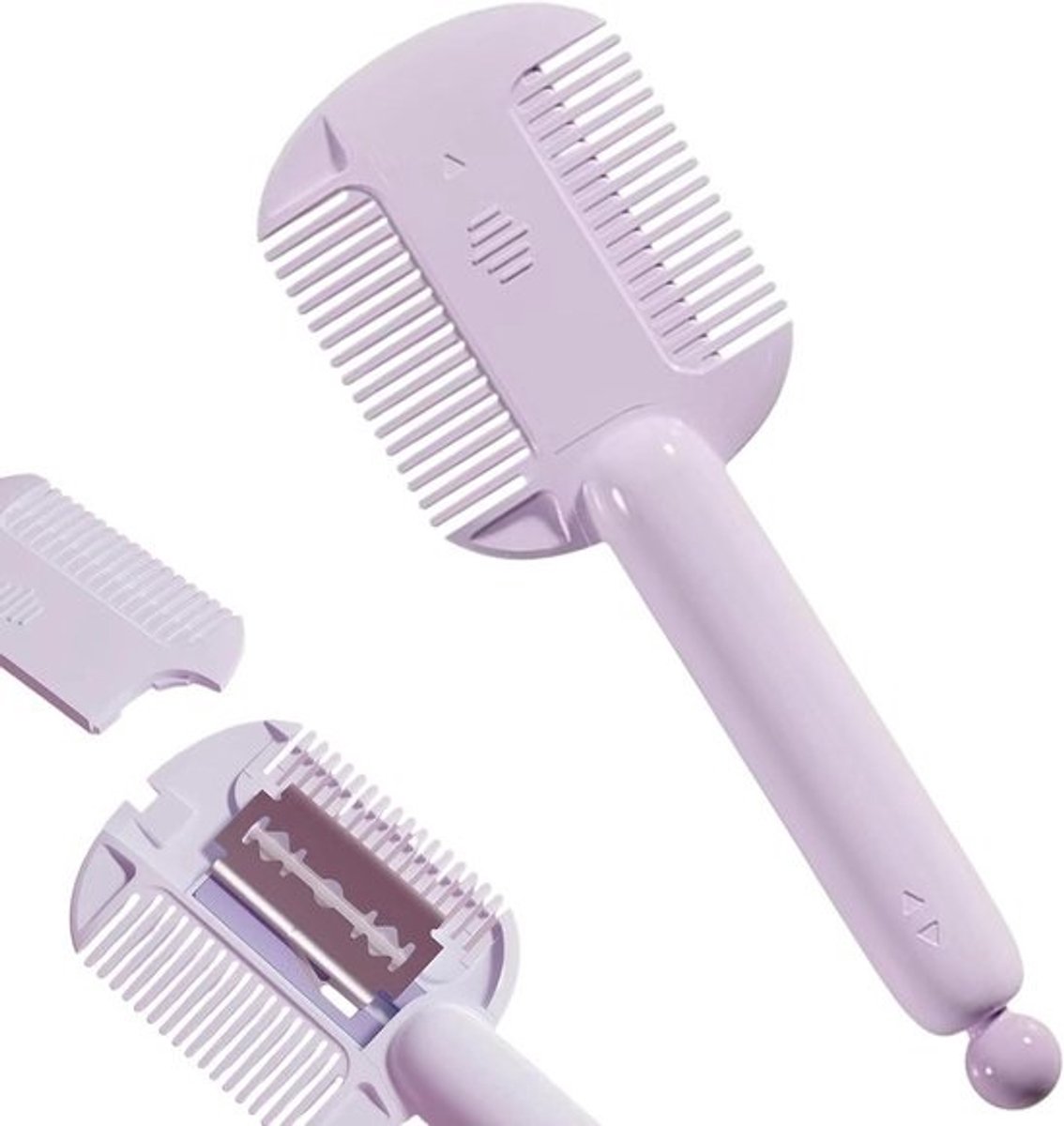 Haarkam - Verzorgingsborstel Stylingkam - Dagelijkse Haarverzorging - Dubbelzijdig Ontwarren - 18 cm - Paars