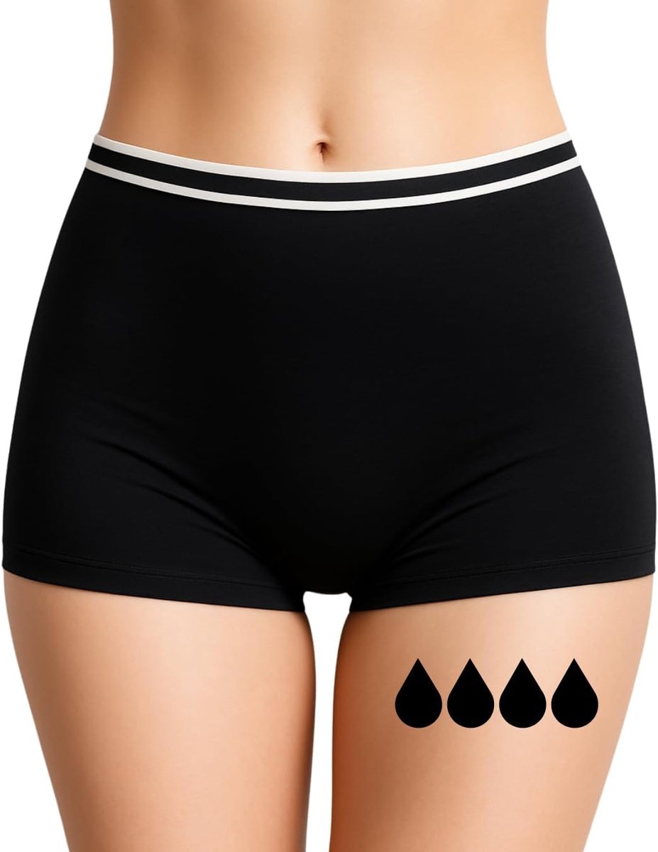 Menstruatie-ondergoed, vergelijkbaar met 2-3 tampons; uitwasbaar; katoen; ecologisch; menstruatieondergoed voor ongestelde vrouwen, slips, absorberend; voor meisjes en dames; XXS-3XL