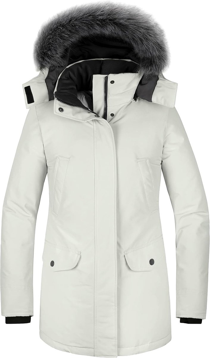 Winter Gewatteerde Warme Parka Jas met Bont Buitenkant Winddichte Werkjas Zware Vrouwenjas