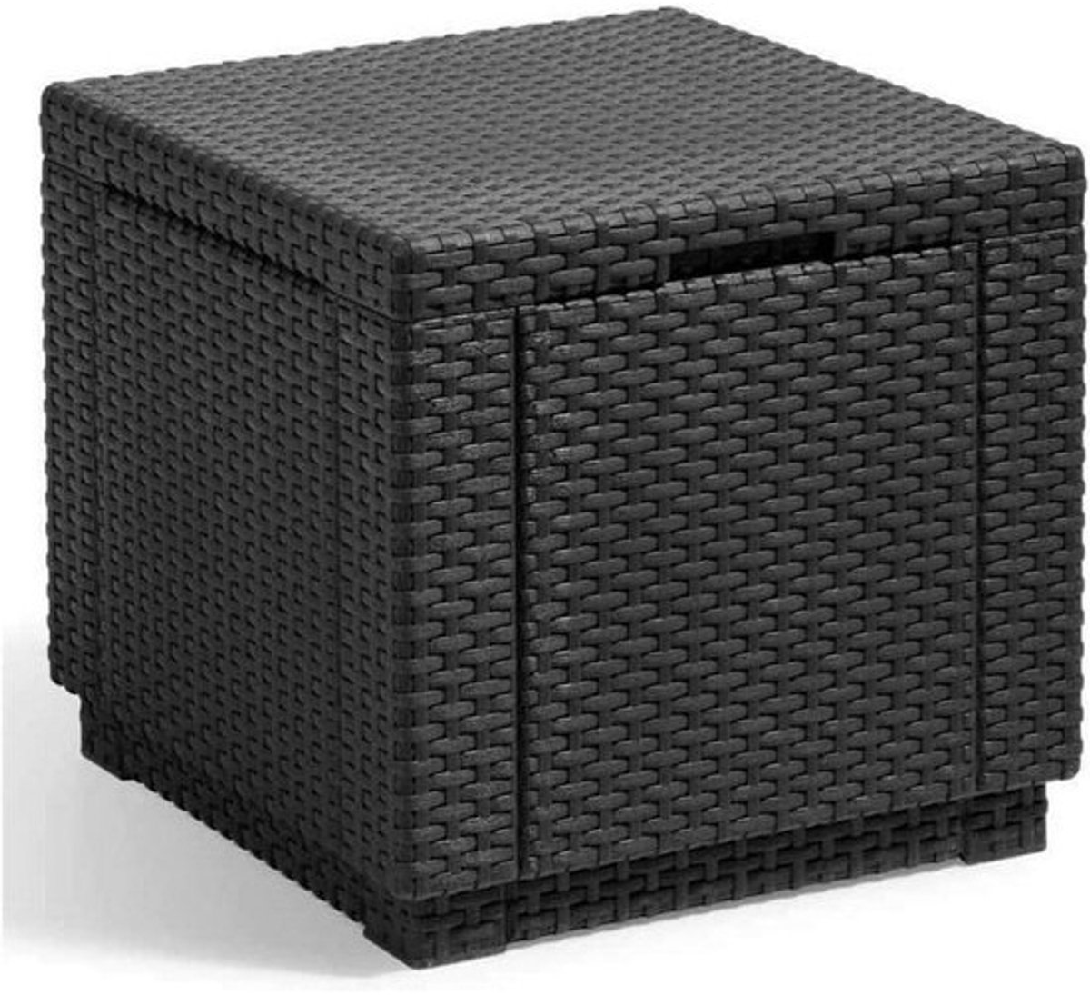 Tuin bijzettafel en opbergkubus Rotan Look Antraciet