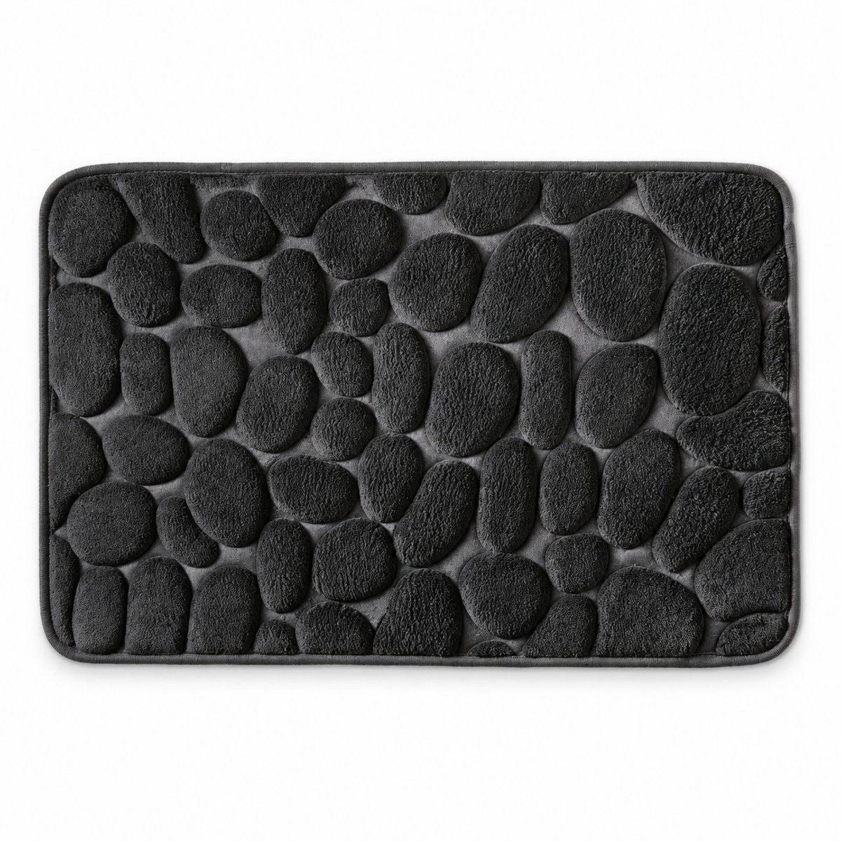 Blokker - Badmat - Badkamermat - Douchemat - 40 x 60 cm - Toiletmat - Memory Foam - Terugverend Schuim - Zachte Badkamermat - met Stenenpatroon - Spa en Wellness Uitstraling