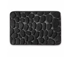 Blokker - Tapis de bain - Tapis de salle de bains - Tapis de douche - 40 x 60 cm - Tapis de WC - Mousse à mémoire de forme - Mousse élastique - Tapis de salle de bains doux - avec motif de pierres - Aspect spa et bien-être