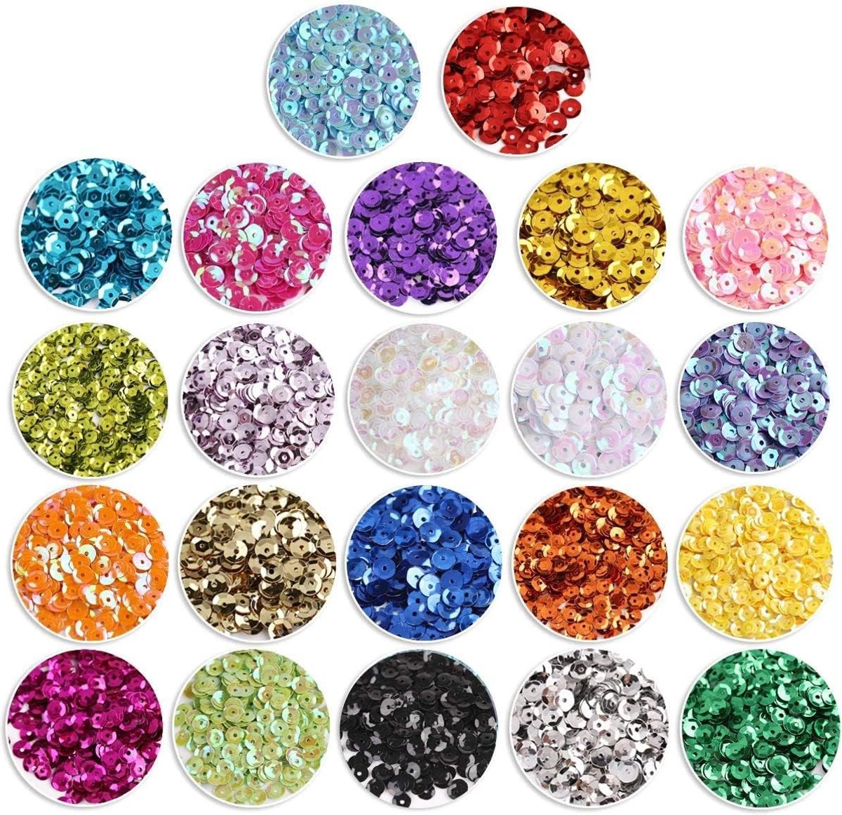 Gekleurde Sequins voor Creatieve Projecten, Losse 6mm Spangles voor DIY Knutselen, 110g Mix