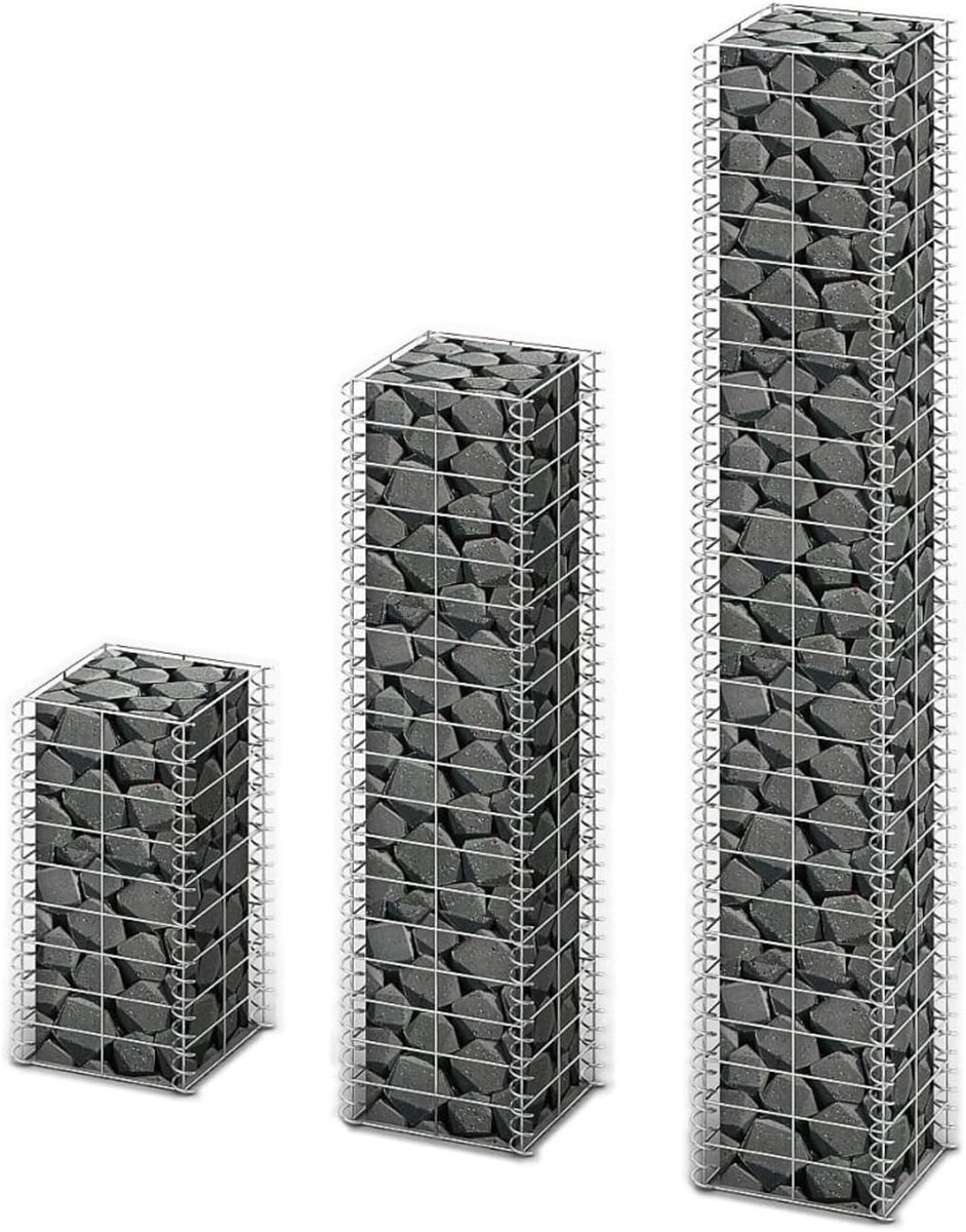 yorten Schanskorf set 3-dlg. Steenkorf, van verzinkt staal, drie verschillende maten, draaddiameter 3,5 mm