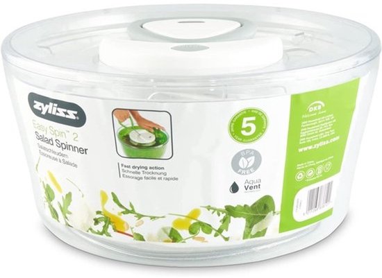 Grote Slacentrifuge met Hendel voor Salade en Groenten - Vaatwasserbestendig — afbeelding 2