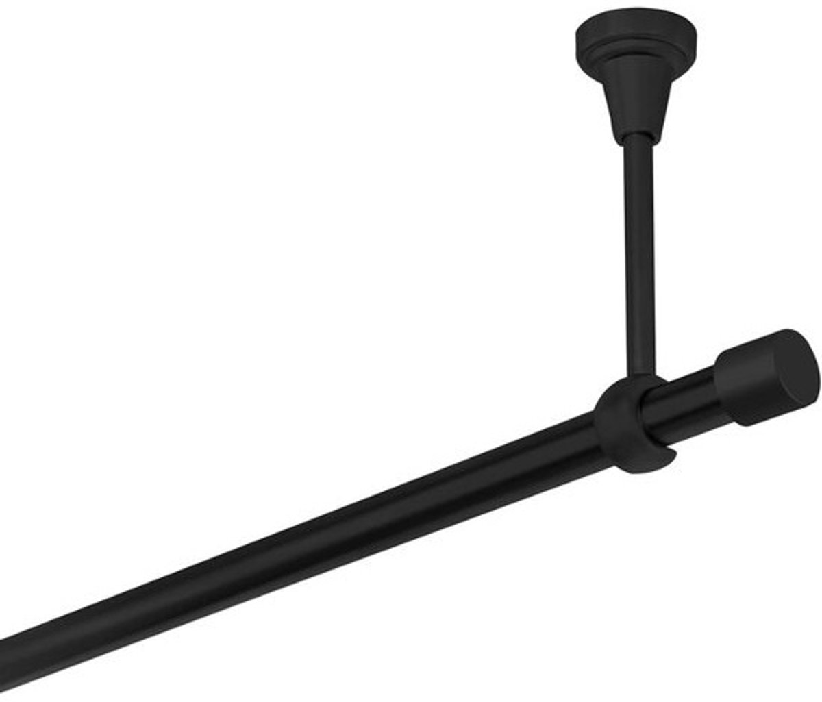 Zwarte Gordijnroede van Metaal 160 cm voor Plafondmontage