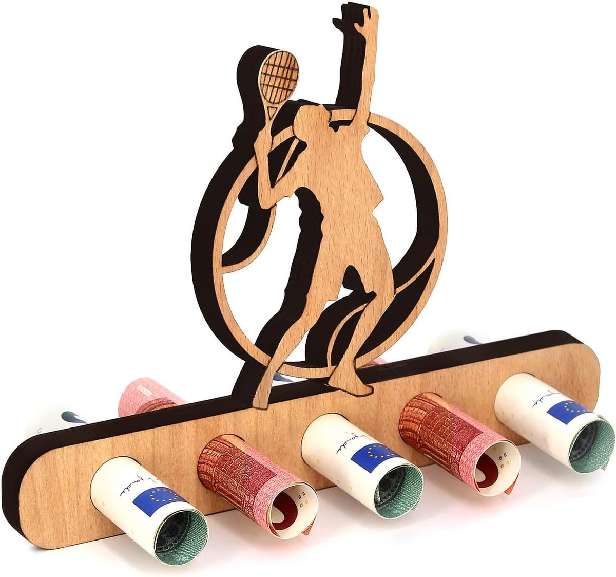- Origineel houten verjaardagscadeau - cadeau voor tennisspelers, tennisfans - tennis geldgeschenk - geschenken van hout - geldgeschenk voor vrouwen en mannen