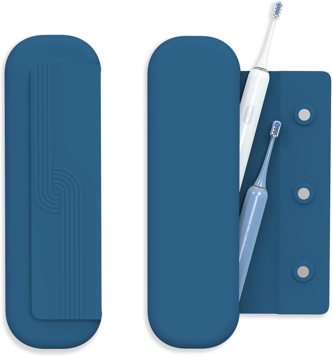 Reis Etui voor Tandenborstel met Siliconen Beschermhoezen, Ideaal voor Gym, School en Vakantie, Blauw, Tandenborstelhouder en Bescherming