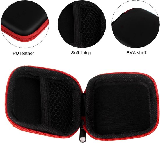 Oordopjes Case, Vierkante Oortelefoon Travel Organizer - Mini Hoofdtelefoon Case voor Oortelefoons, USB-kabel, Oplader (Multicolor) — afbeelding 2
