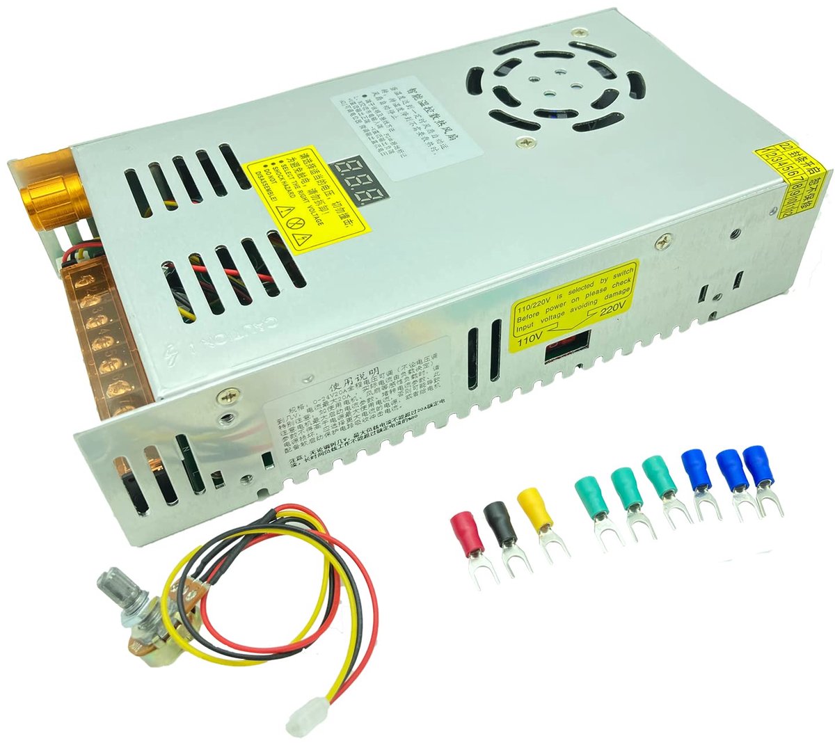 Transformator AC-DC 0-48V instelbaar 10A480W spanning digitale display DC gereguleerde schakelende voeding Geschikt voor DC snelheidscontrole motoren, LED apparatuur, 3D printer systemen
