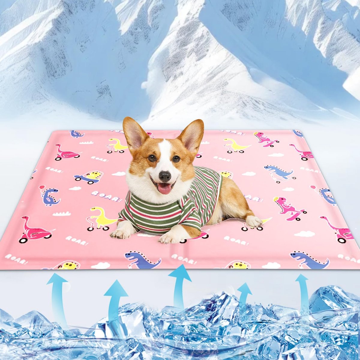 Koelmat voor honden, 40 x 50 cm, koelmat voor katten, roze koelmat voor honden, met niet-giftige gel, koelmat voor honden, koelmat, geschikt voor kittens en puppy's