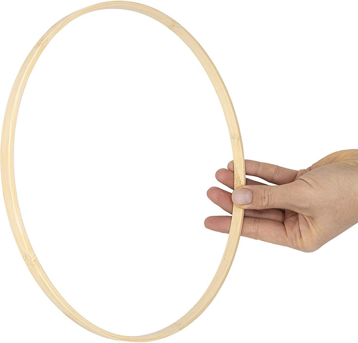 Bamboe ringen, 50 cm, set van 5, XL houten ringen voor kransen, boho-decoratie, knutselprojecten en bloemisterij, bamboe