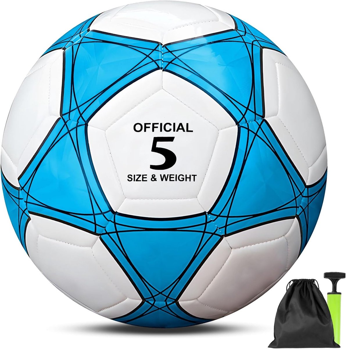 Maat 4 voor kinderen, standaard trainingsvoetbal, leren voetbal, voorkomt springen, voetbal met pomp, net, zak en gasnaald